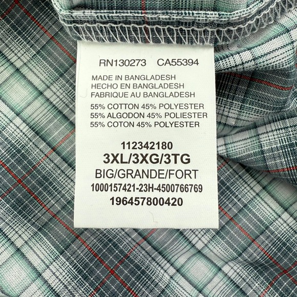 Wrangler Shirt Mens 3XL Plaid Pearl Snap Western Yoke Long Sleeve Cowboy Rodeo - Picture 5 of 11